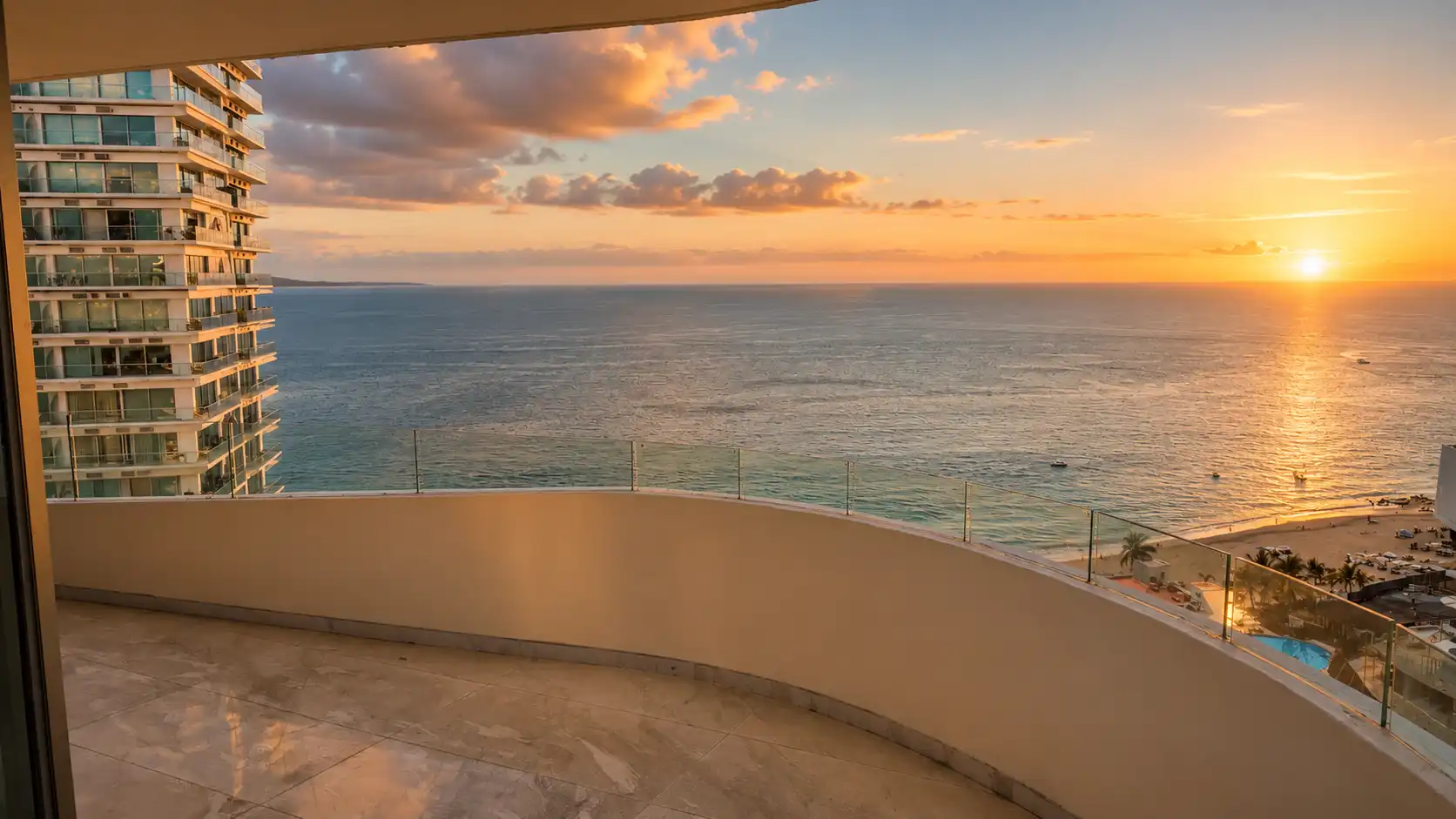 Terraza del departamento 17D de Limu Luxury Residences